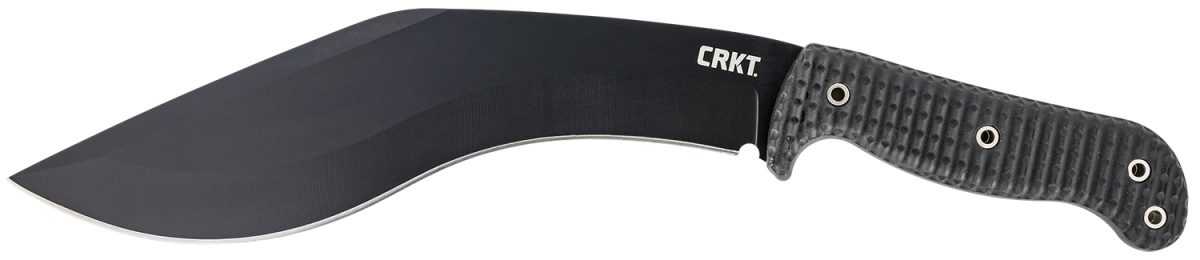 Crkt 2742 Kuk  10.56&Quot; Fixed Recurve Plain Black Powder Coated 65Mn Carbon Steel Blade/Black Textured Grn Handle Includes Sheath