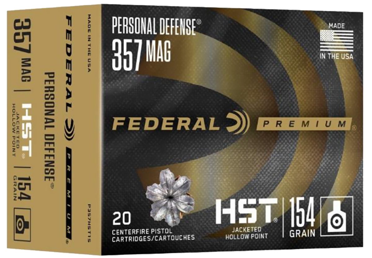 Federal P357Hst1S Premium Personal Defense 357Mag 154Gr Hst Jacketed Hollow Point 20 Per Box/10 Case