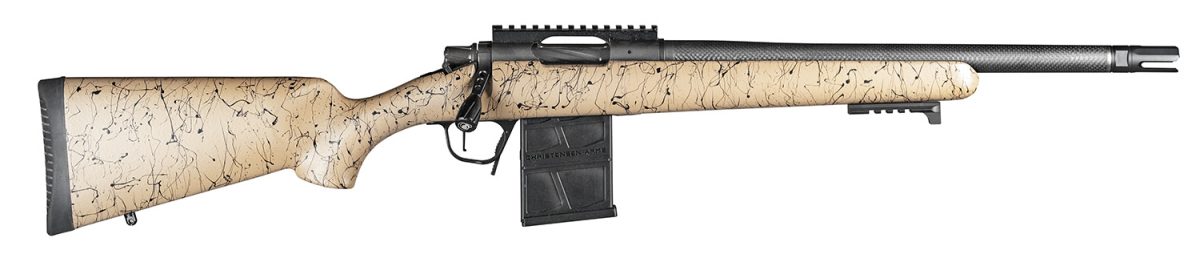 Christensen Arms 8010622000 Ridgeline Scout Full Size 6Mm Arc 4+1, 16&Quot; Black Nitride Steel Threaded Barrel, Black Nitride Aluminum Receiver, Tan W/Black Webbing Fixed Sporter Stock
