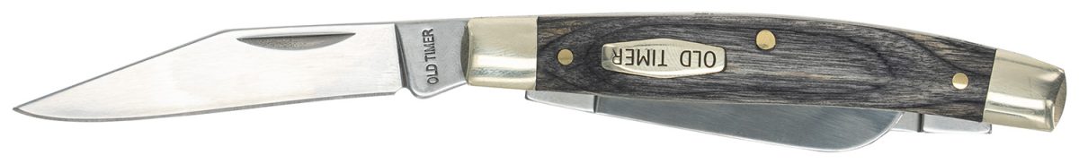 Old Timer 1149100 Heritage Series Middleman 340T 2&Quot; 1.70&Quot; 2.40&Quot; Folding Clip Point/Pen/Sheepsfoot D2 Steel Blade, 3.70&Quot; Gray Wood Laminate Handle