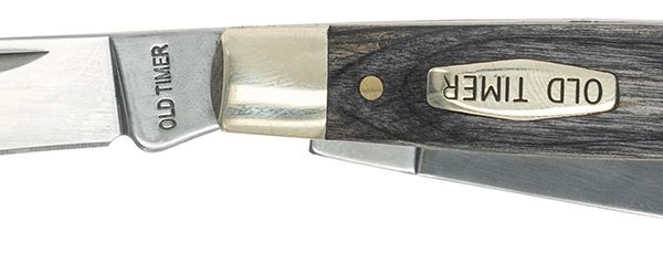 Old Timer 1149100 Heritage Series Middleman 340T 2" 1.70" 2.40" Folding Clip Point/Pen/Sheepsfoot D2 Steel Blade, 3.70" Gray Wood Laminate Handle