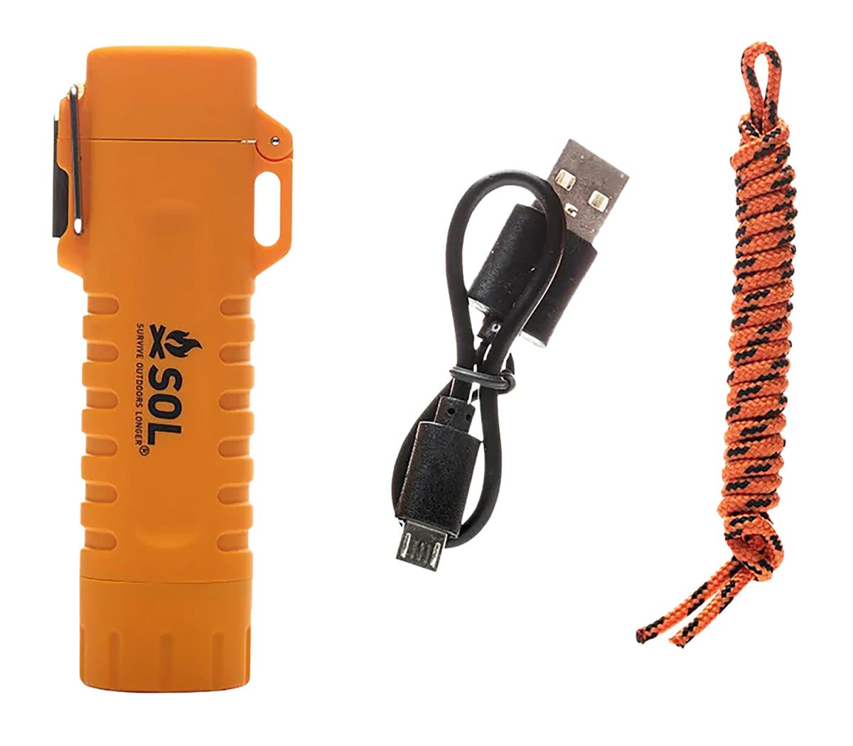 Survive Outdoors Longer 01401243 Fire Lite Fuel Free Lighter Orange Plastic Includes Usb Cable/Lanyard