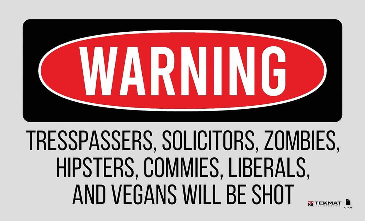 Tekmat Tek42Trespassers Trespassers Will Be Shot Door Mat Multi-Color Rubber 25&Quot;X42&Quot;