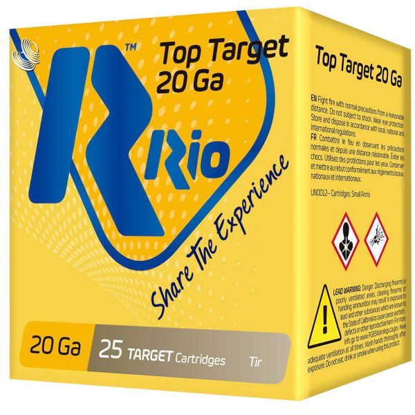 Rio Ammunition TT209 Top Target  20 Gauge 2.75" 7/8 oz 9 Shot 25 Per Box/ 10 Case