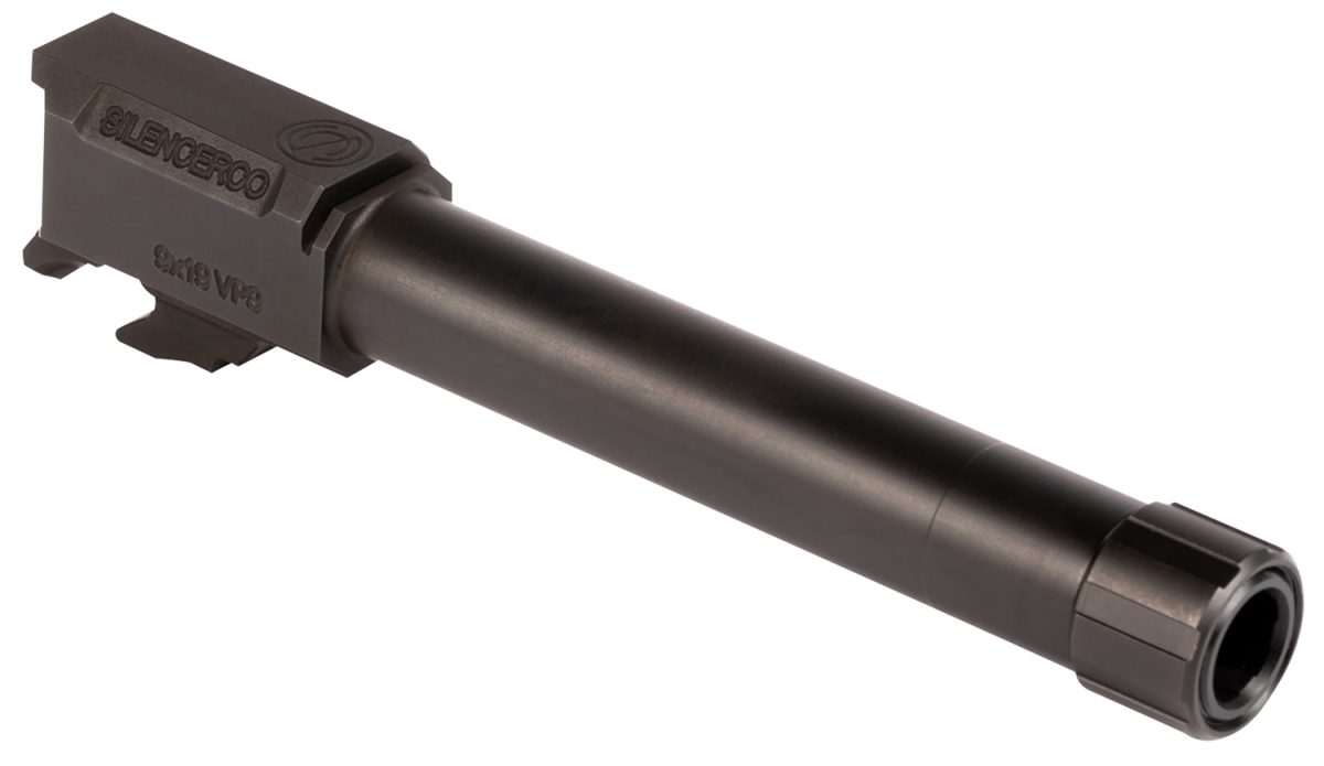 Silencerco Ac1549 Threaded Barrel  4.50&Quot; 9Mm Luger, Black Nitride Stainless Steel, Fits Hk Vp9