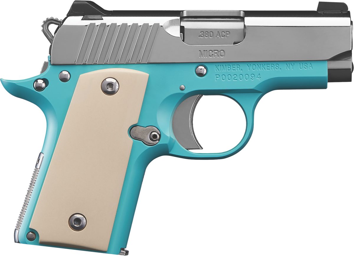 Kimber Mfg.,Inc 3300210 Micro Bel Air Ns 380 Acp 2.75&Quot; Ramped Barrel Stainless Steel Slide Bel Air Blue Mirror-Polished Ivory Micarta Grip