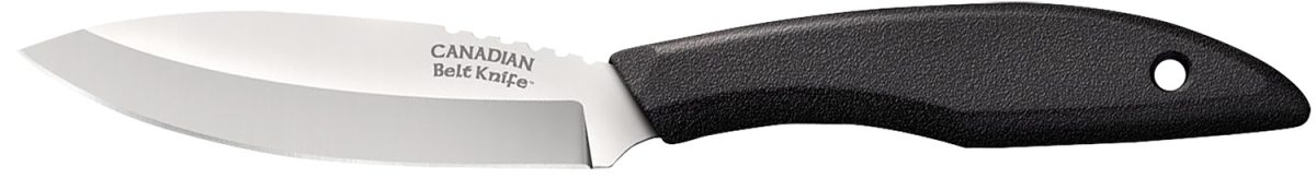 Cold Steel Cs20Cbl Canadian Belt 4&Quot; Fixed Drop Point Plain Cryo Quenched 4116 Ss Blade, 4.50&Quot; Black Textured Polypropylene Handle
