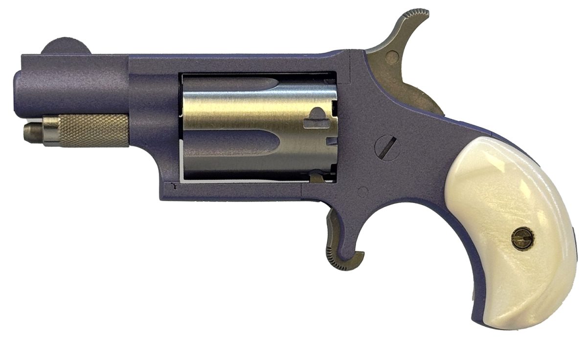 North American Arms 22Lrorchid Mini-Revolver  22 Lr 5 Shot 1.13&Quot; Orchid Cerakote Stainless Steel Barrel &Amp; Frame, Orchid/Stainless Cylinder, White Pearlite Grip, Stainless Exposed Hammer