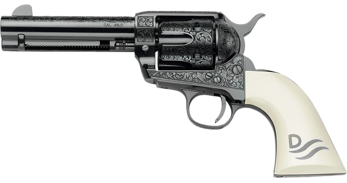 Pietta Gw45Rr434Nmui Great Western Ii Red River 45 Colt (Long Colt) 4.75&Quot; Ultra Ivory Engraved Grip