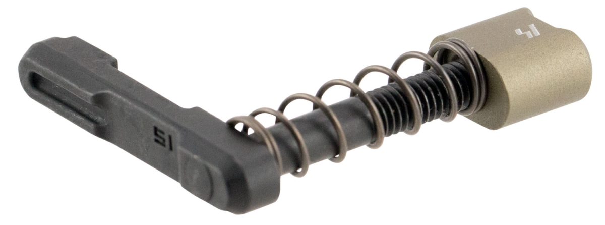 Strike Industries Arsmcfde Magazine Catch  Made Of Black Steel With Flat Dark Earth 6061-T6 Aluminum Release Button For Ar-Platform