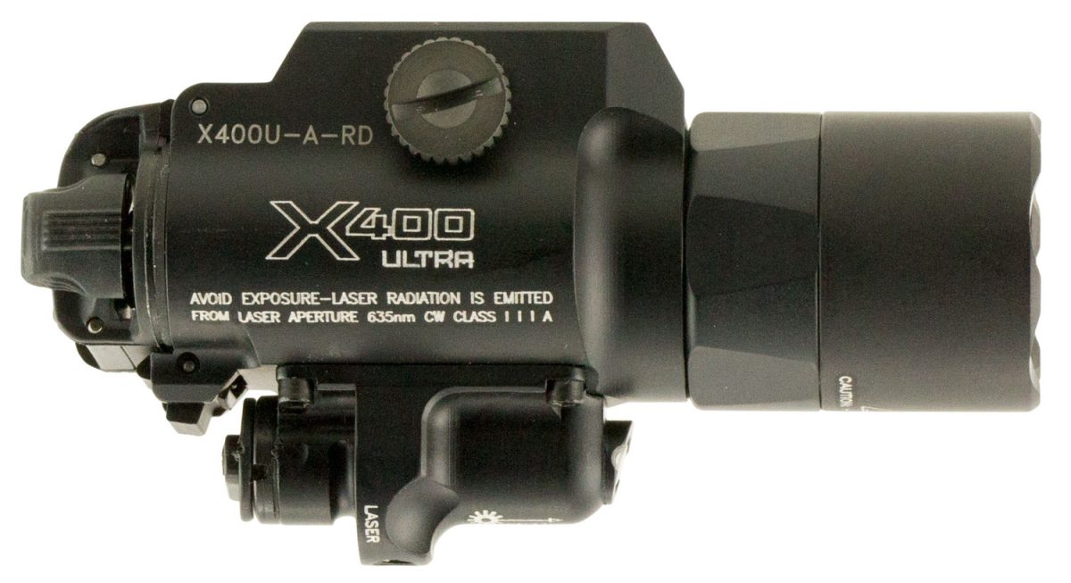Surefire X400Uard X400U-A-Rd Ultra Black Anodized 1,000 Lumens White Led/Red Laser
