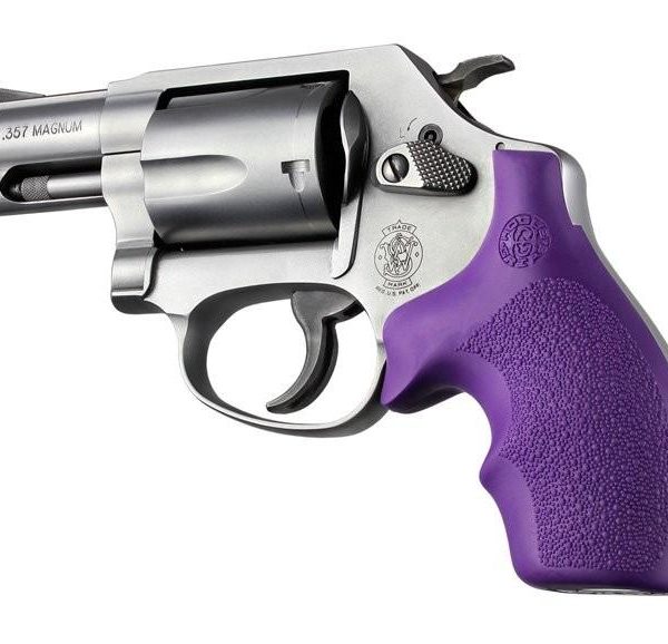 Hogue Bantam Style Grip for S&W J Frames- Rubber Round Butt Purple