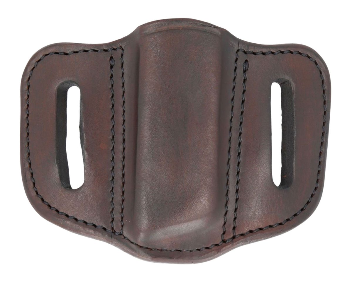 1791 Gunleather Mag12Sbra Mag1.2 Single Mag Holster Signature Brown Leather Belt Slide Compatible W/ Double Stack Ambidextrous