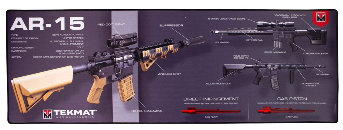 Tekmat Tekr44Ar15Wpd Ar-15 Ultra 44 Cleaning Mat Multi-Color Rubber 15&Quot;X44&Quot; Ar-15 Weapons Platform