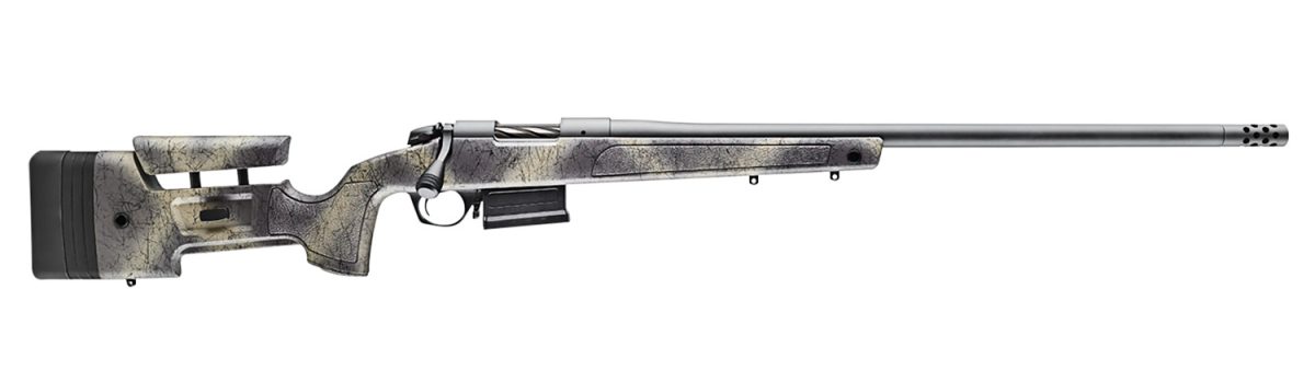Bergara Rifles B14Lm368 B-14 Wilderness Hmr 300 Prc 5+1 26&Quot; Threaded, Sniper Gray Cerakote Barrel/Rec, Adj. Softtouch Woodland Camo Stock With Mini-Chassis, Omni Muzzle Brake