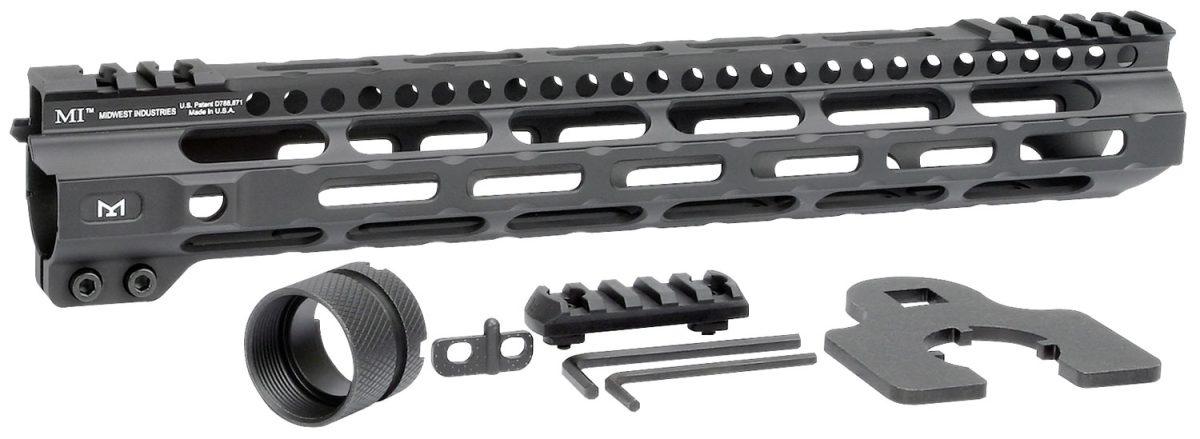 Midwest Industries Miulw12625 Ultralight  Ar-15 Black Hardcoat Anodized Aluminum/Polymer 12.625&Quot; Picatinny/M-Lok