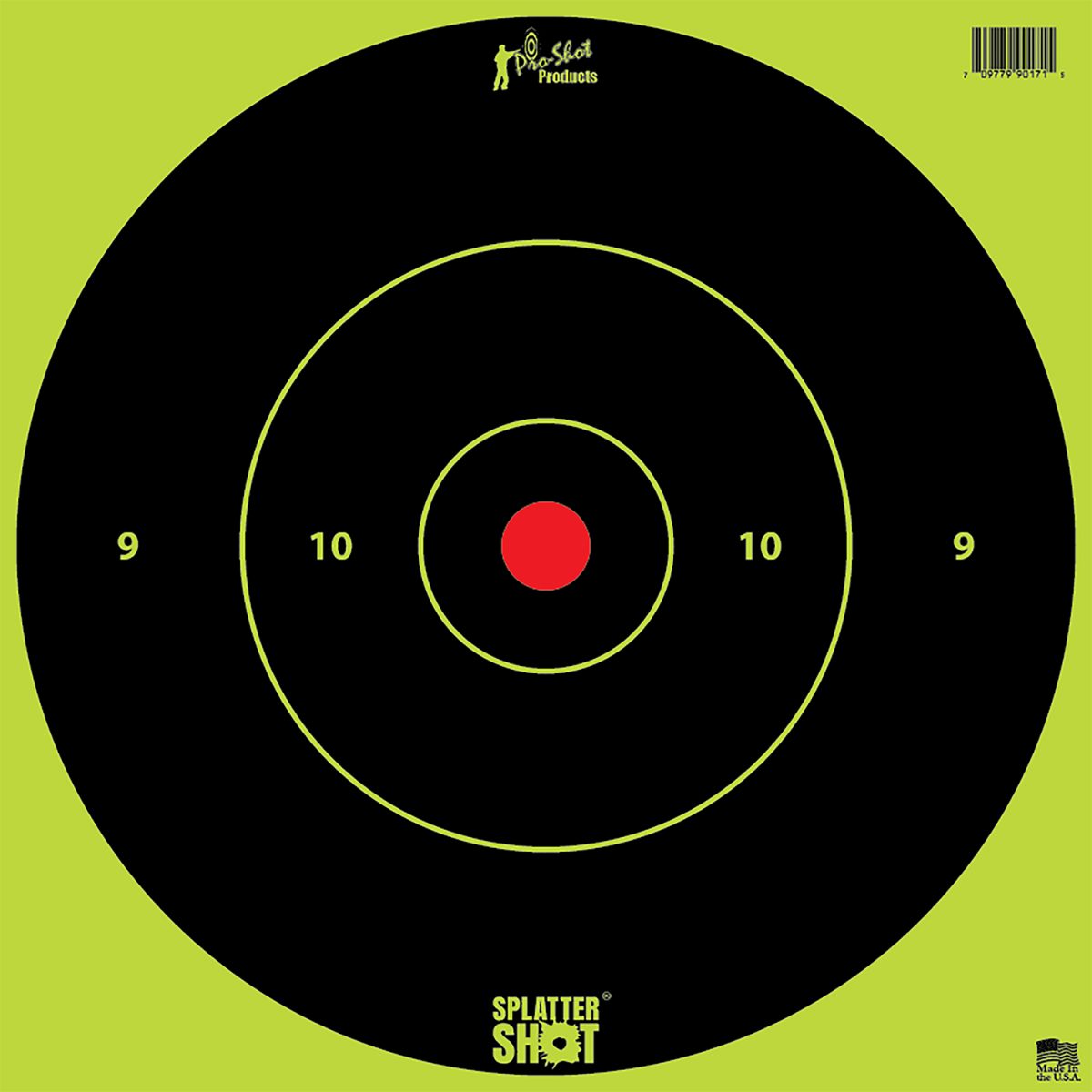 Pro-Shot 12Bgreentg12Pk Splattershot  12&Quot; Bullseye Hanging Heavy Paper Black/Red Impact Enhancement Yes White 12 Pk