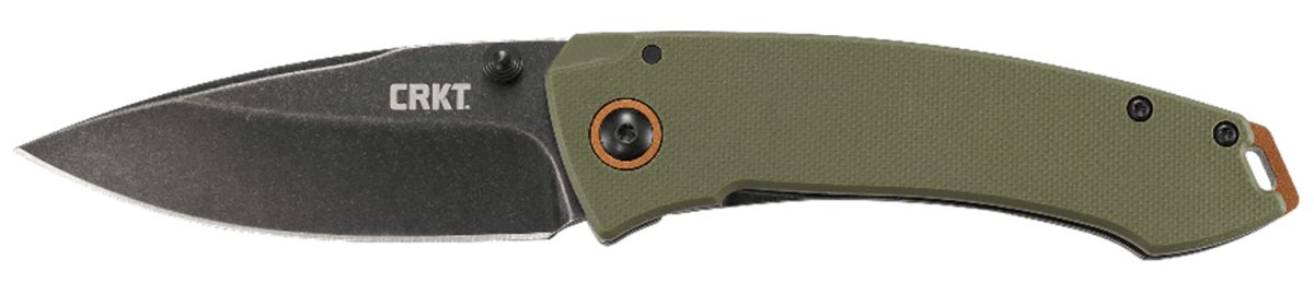 Crkt 2520 Tuna  3.22&Quot; Folding Plain Stonewashed 8Cr14Mov Ss Blade Black/Green G10/Ss Handle Includes Pocket Clip
