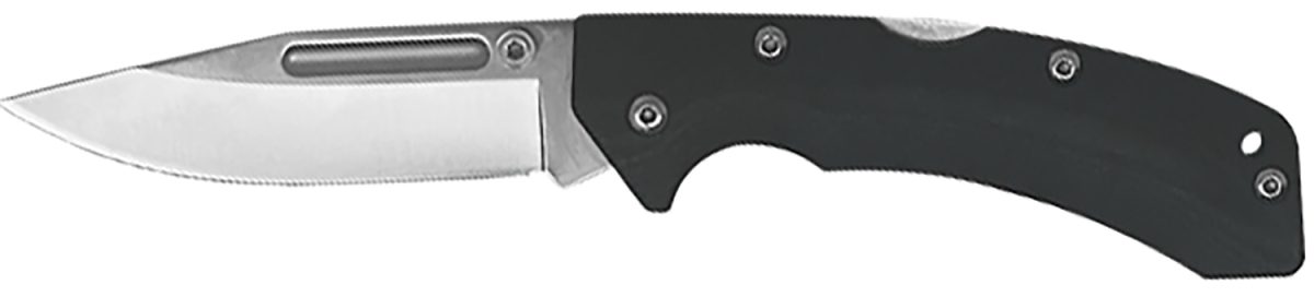 Accusharp 711C Lockback  3&Quot; Folding Clip Point Plain Stainless Steel Blade/Black Frn Handle Includes Allen Wrench