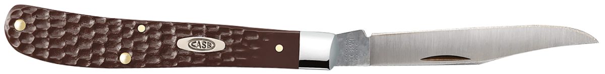 Case 00135 Trapper Slimline 3.25&Quot; Folding Clip Point Plain Mirror Polished Tru-Sharp Ss Blade, Brown Jigged Synthetic Handle