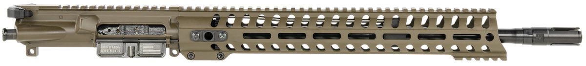 Patriot Ordnance Factory  Minuteman Complete Upper 5.56X45Mm Nato 16.50&Quot; Black Nitride Barrel Aluminum Patriot Brown Receiver 14.50&Quot; M-Lok Handguard Lo Pro Di Gas Block (Mid Length)