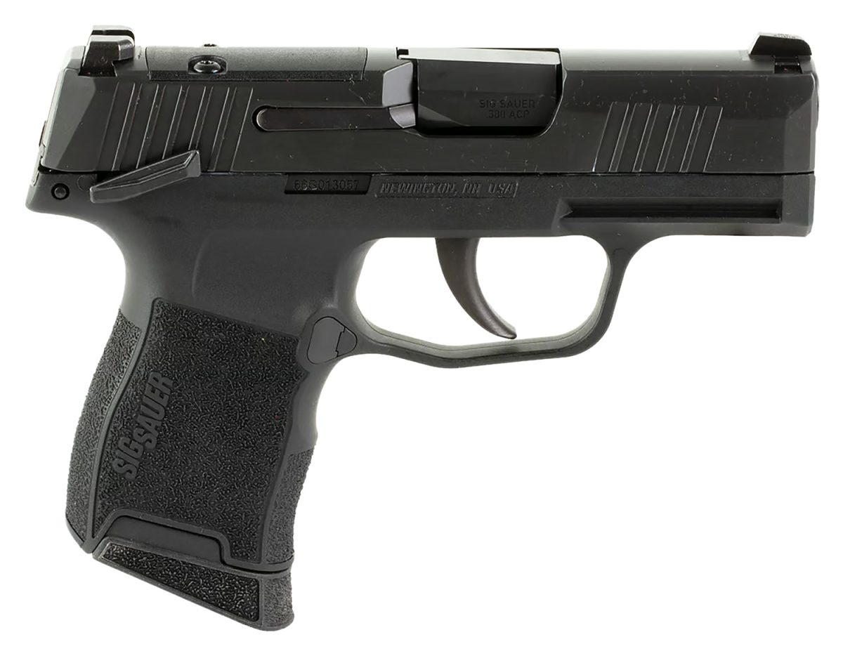 Sig Sauer 365380Bssms P365  Micro-Compact 380 Acp 10+1 3.10&Quot; Black Carbon Steel Barrel, Black Nitron Optic Ready/Serrated Slide &Amp; Frame W/Sig Rail, Black Polymer Grips, Manual Safety, Right Hand