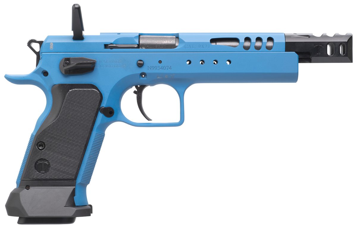 Tanfoglio Ifg Tfdom9 Domina  9Mm Luger Caliber With 5.20&Quot; Barrel, 17+1 Or 19+1 Capacity, Overall Blue Finish Steel, Beavertail Frame, Ported Slide &Amp; Black Polymer Grip