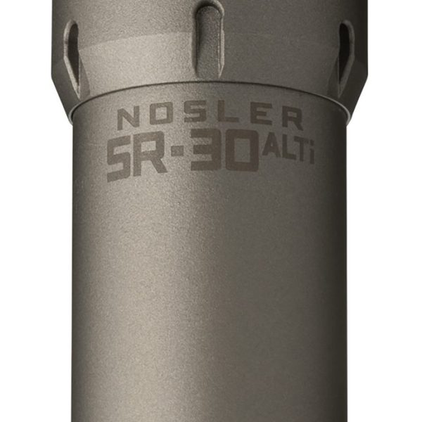 Nosler 90622 SR-30ALTI  30 Cal 1.74" Gray Finish Made of Aluminum Titanium with 5/8" 24 tpi Thread Pattern