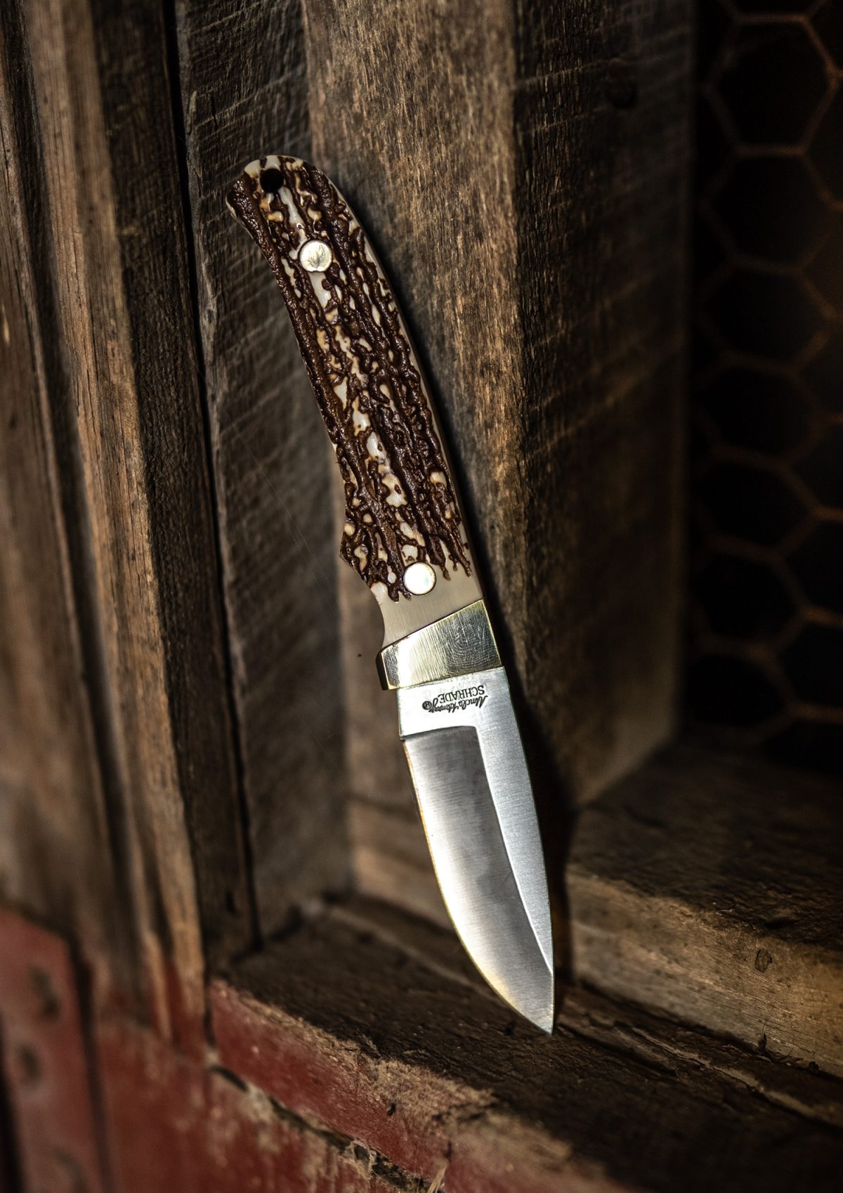 Uncle Henry Old 1100089 Next Gen Staglon Ph2N Pro Hunter 2.80&Quot; Fixed Drop Point Stainless Steel Blade 3.95&Quot; Staglon Handle Includes Sharpening Stone/Sheath