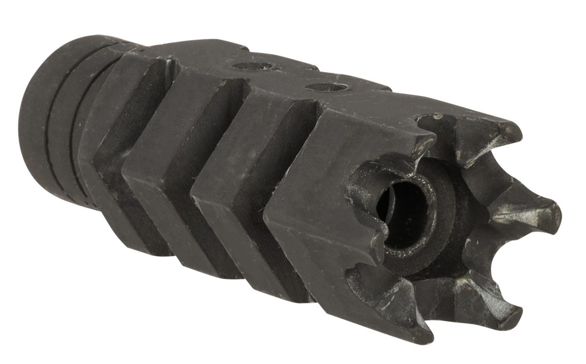 Ati Outdoors A5102251 Shark Muzzle Brake  Black Oxide Steel With 1/2&Quot;-28 Tpi Threads For .223 Cal/5.56 Ar-15