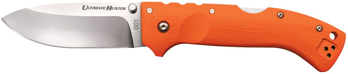 Cold Steel Cs30Ury Ultimate Hunter  3.50&Quot; Folding Drop Point Plain American S35Vn Blade/5&Quot; Orange G10 Handle Includes Belt Clip