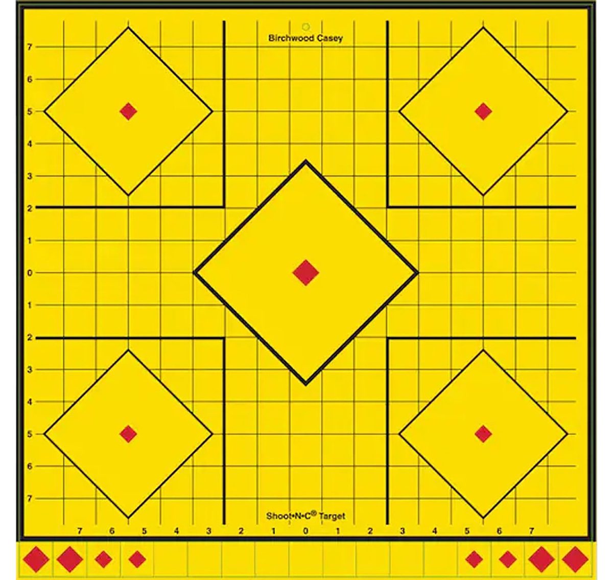 Birchwood Casey Lrsit-5Pk Long Range  Self-Adhesive Paper Yellow 17.75&Quot; 5-Diamond 5 Pack