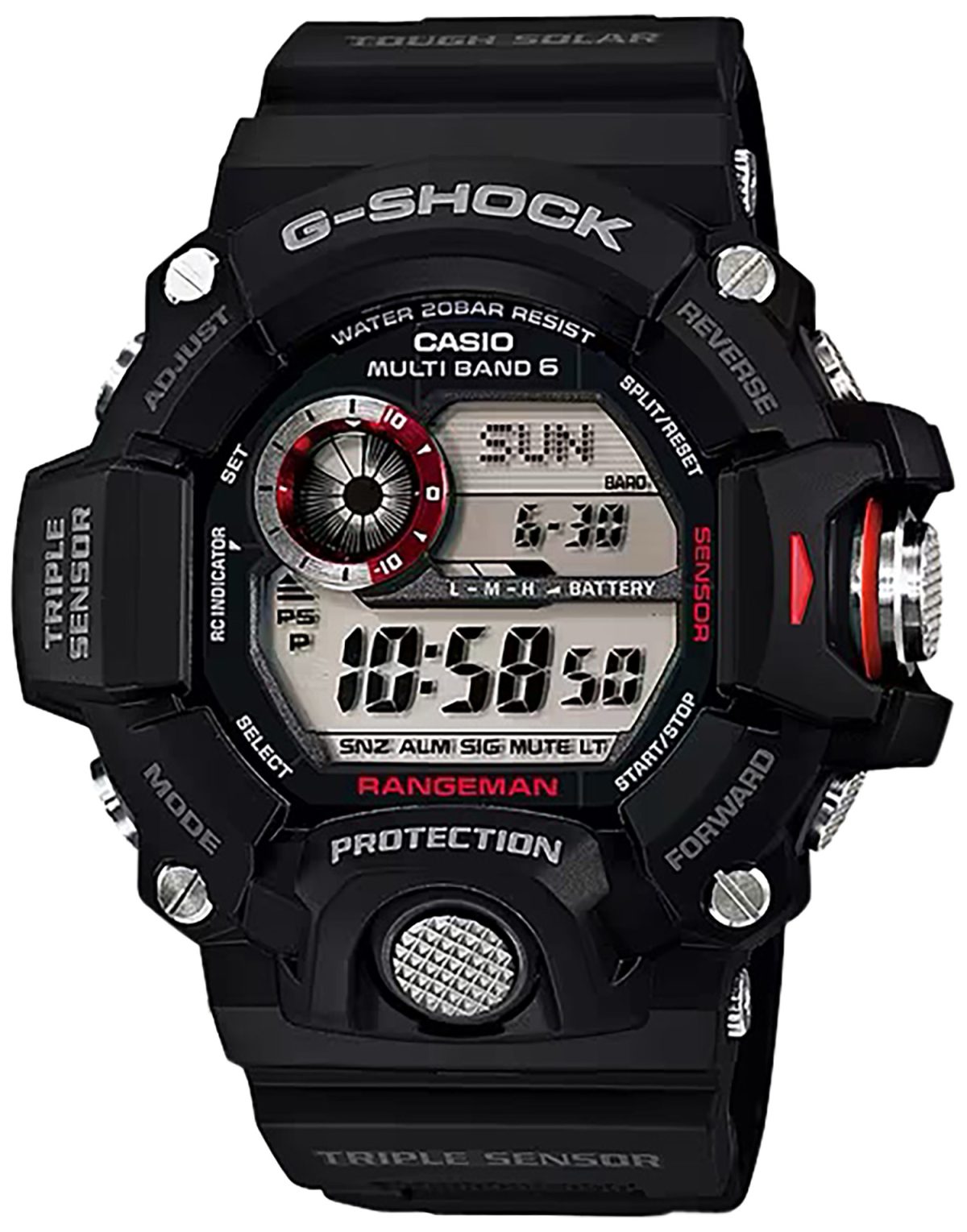 G-Shock/Vlc Distribution Gw94001 G-Shock Tactical Rangeman Keep Time Black Size 145-215Mm Features Digital Compass
