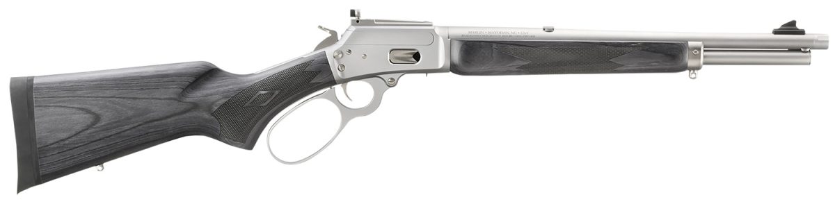 Marlin  1894 Trapper Full Size 44 Special/44 Rem Mag 8+1/9+1 16.10&Quot; Satin Threaded Barrel, Satin Stainless Steel Receiver, Fixed Black Laminate Stock