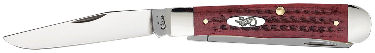 Case 00783 Trapper  Medium 3.25&Quot;/3.27&Quot; Folding Clip Point/Spey Plain Mirror Polished Tru-Sharp Ss Blade Corn Cob Jigged Old Red Bone Handle