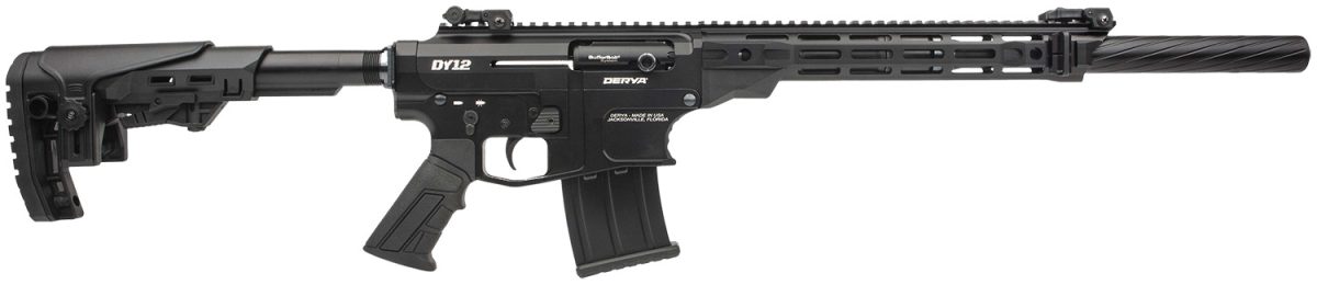 Derya Firearms Dy1218Us Namlu Dy12 12 Gauge Semi-Auto 3&Quot; 5+1 18&Quot; Black Melotine Threaded Barrel, Black Anodized Aluminum Receiver W/Picatinny Rail, Black Adjustable Polymer Stock &Amp; Pistol Grip