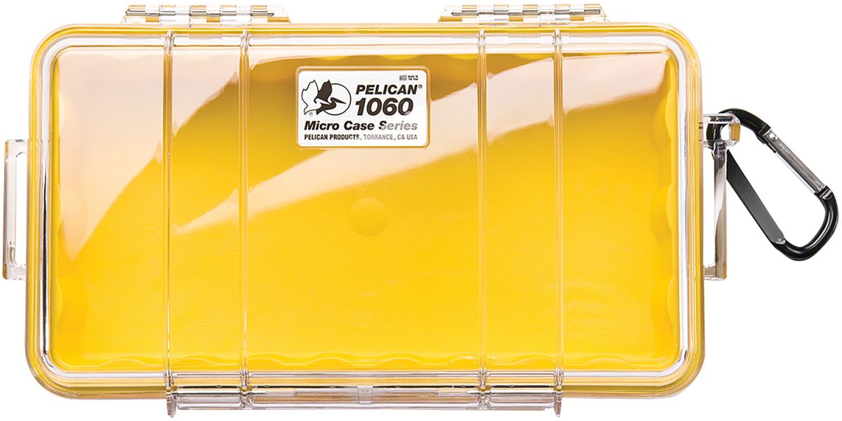 Pelican 1060027100 Micro Case  Yellow/Clear Polycarbonate 9.88&Quot; Long