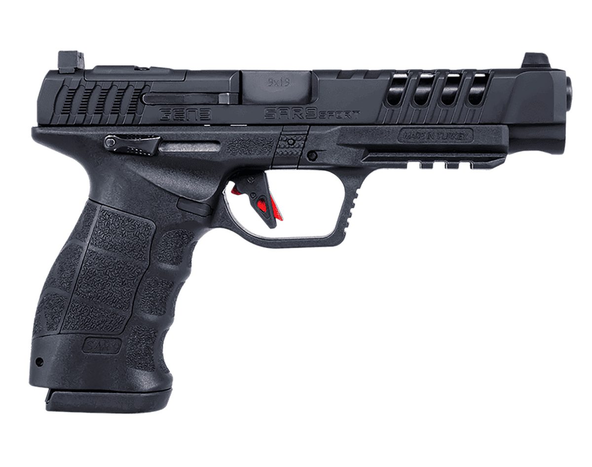 Sar Usa Sarsptg3Bl Sar9 Sport Gen3 9Mm Luger 19+1 5.20&Quot; Black Steel Barrel, Black Lightening Cut/Optic Ready/Serrated Steel Slide, Black Polymer Frame W/Picatinny Rail, Interchangeable Backstrap