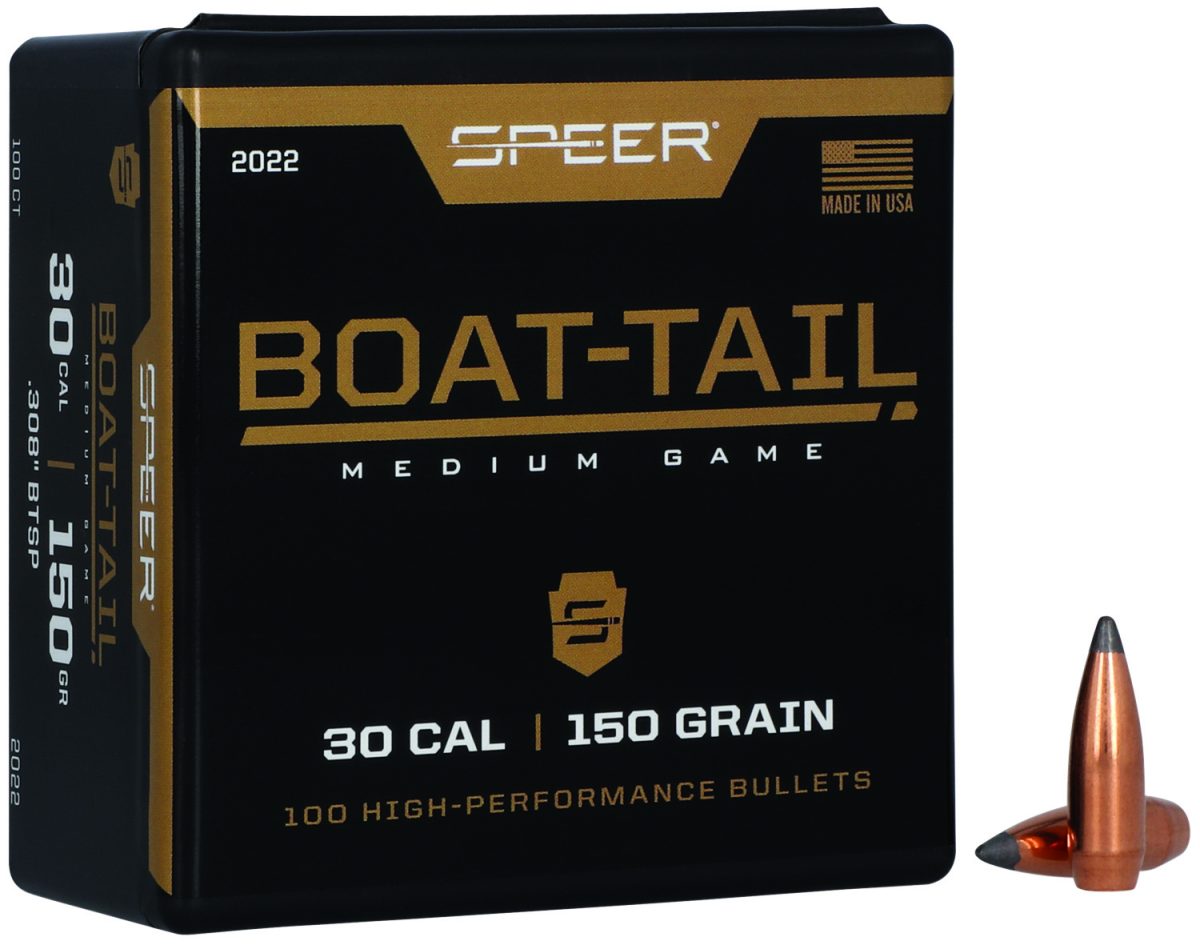 Speer 2022 Boat-Tail  30Cal 150Gr Jacketed Soft Point Boat Tail 100 Per Box/5 Case