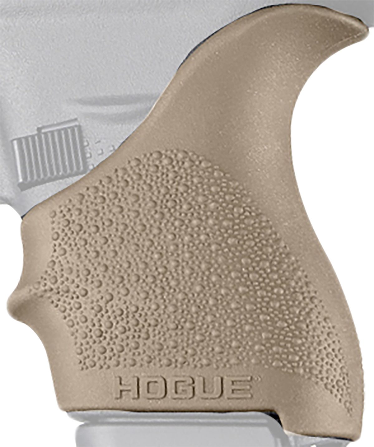 Hogue 18203 Handall Beavertail Grip Sleeve Textured Flat Dark Earth Rubber For Glock 42, 43