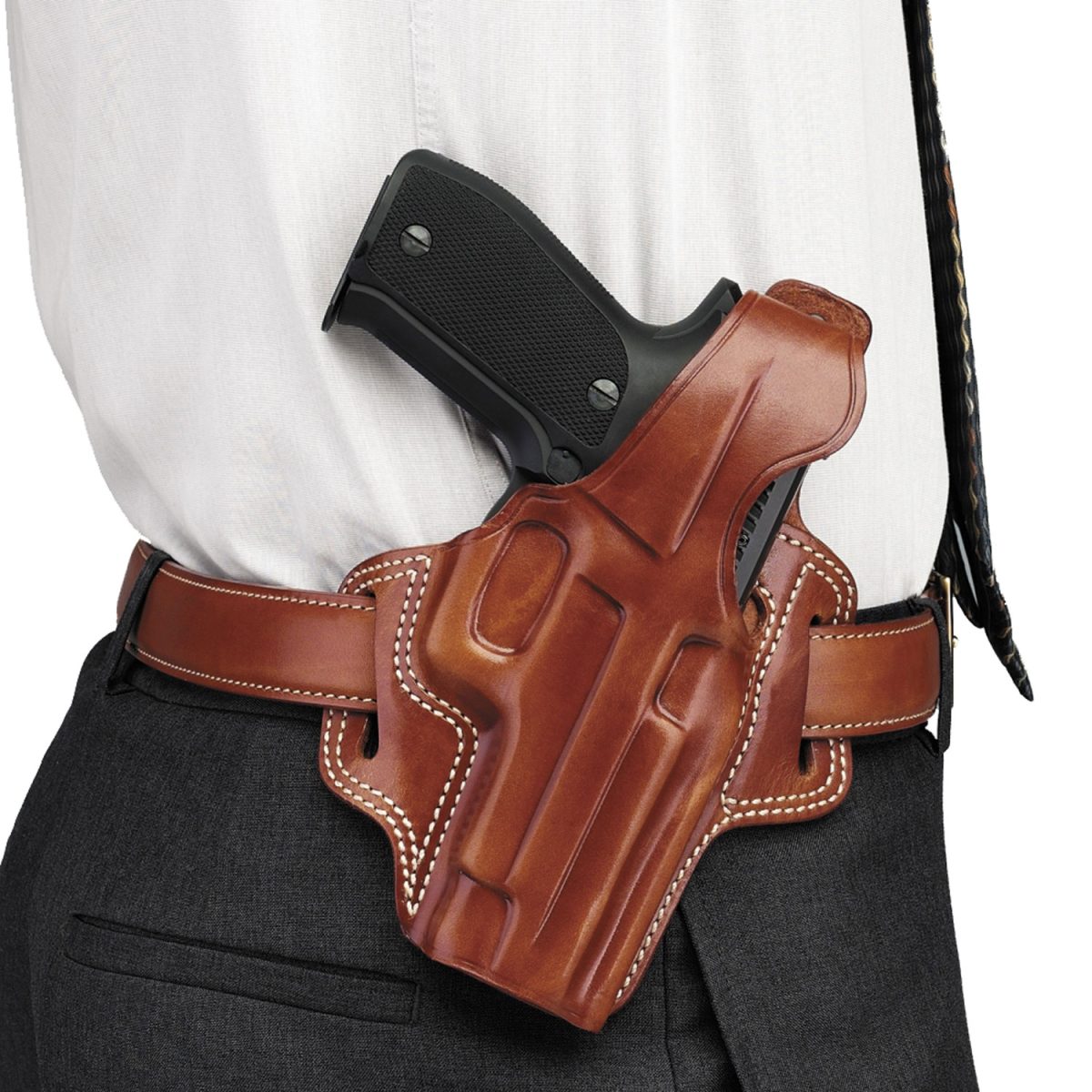 Galco Fl118 Fletch  Owb Tan Leather Belt Slide Fits Ruger Sp101 Fits Colt Detective Special Right Hand
