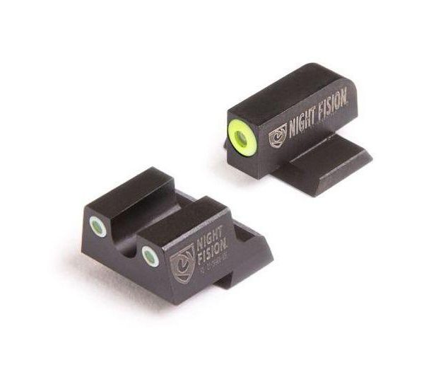 Perfect Dot NS Set w/Yellow Front +  Black Square Rear Fits Springfield XD