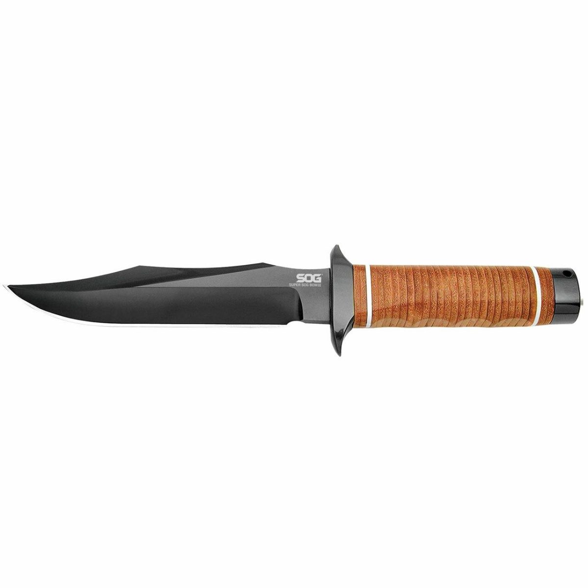 Sog Super Sog Bowie Knife 7.5&Quot; Blade Brown Leather