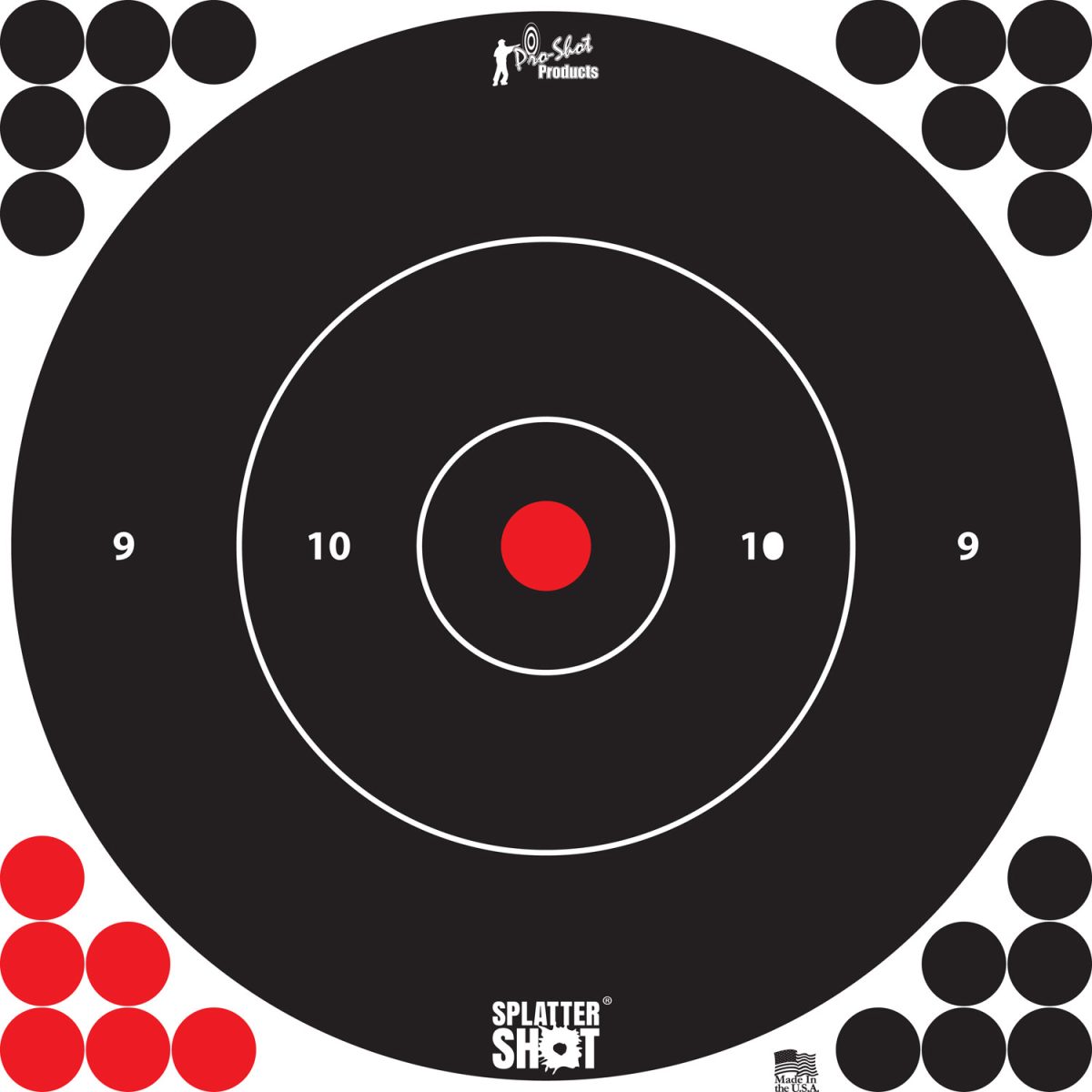 Pro-Shot 12Bwhte5Pk Splattershot  Self-Adhesive Paper Black/White 12&Quot; Bullseye 5 Pack