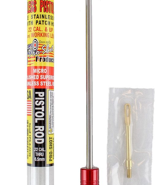 Pro-Shot 1PS82226 Micro-Polished Cleaning Rod .22 Cal & Up Pistol 8" Stainless Steel w/Swivel Handle