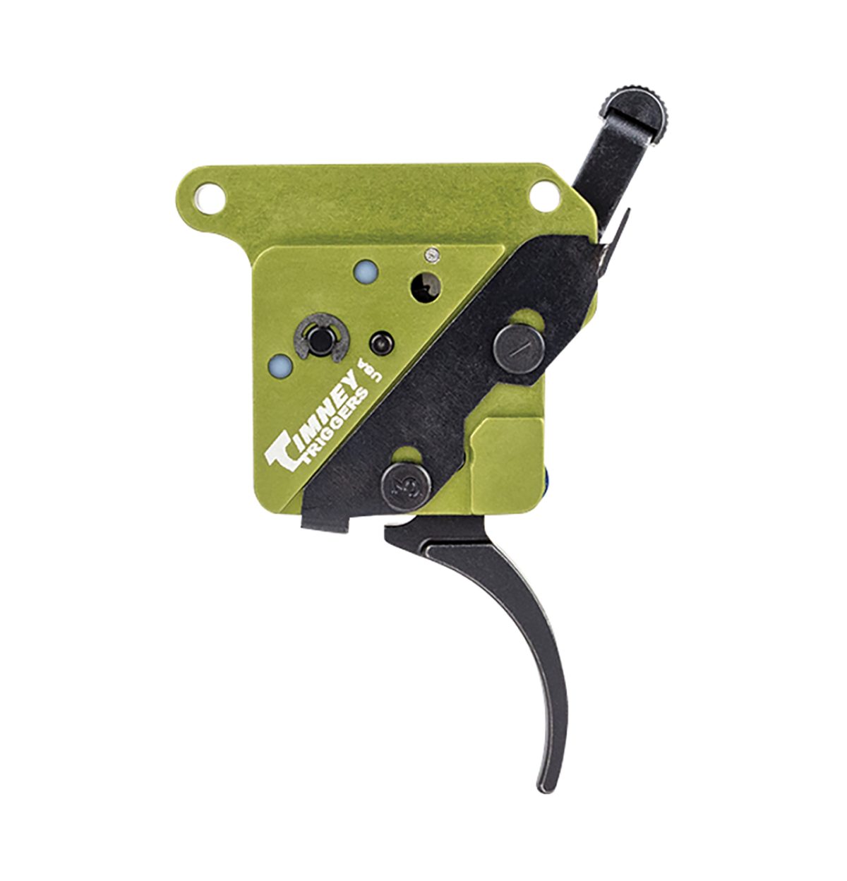 Timney Triggers 510V2Thin Elite Hunter  Thin Curved Trigger With 3 Lbs Draw Weight &Amp; Black/Green Finish For Remington 700 Right