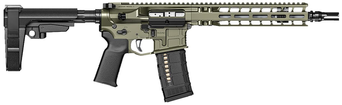 Radian Weapons R0515 Model 1 Pistol 223 Wylde 30+1 10.50&Quot;, Od Green Billet Rec/M-Lok Handguard, Smooth Buffer Tube (No Brace), Magpul Grip, Ambi Controls, Dead Air Qd Flash Hider, Adj. Triggers