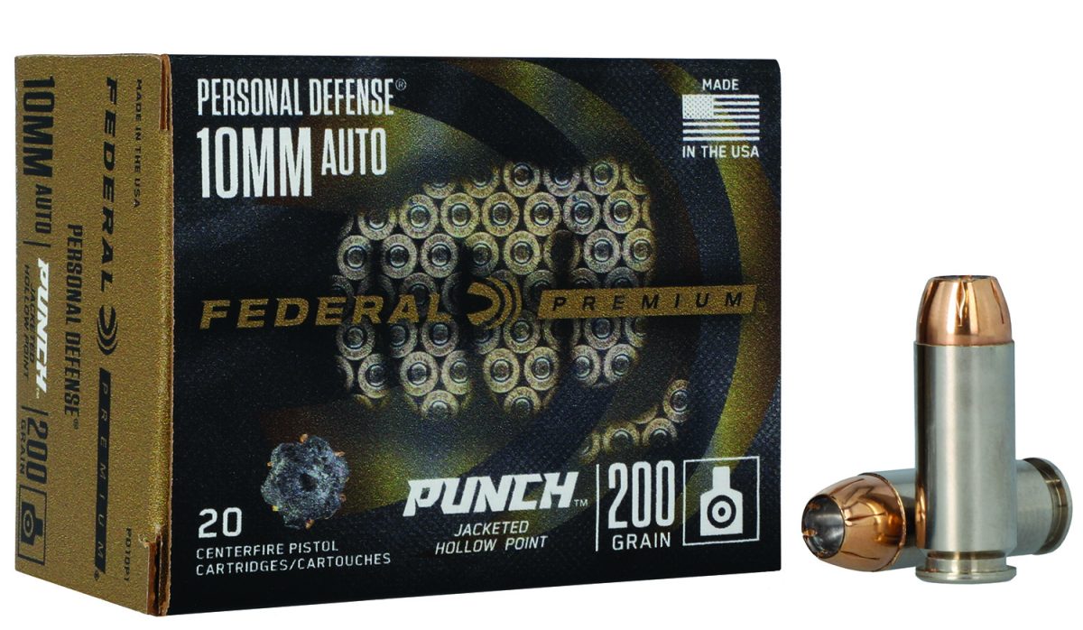 Federal Pd10P1 Punch Personal Defense 10Mmauto 200Gr Jacketed Hollow Point 20 Per Box/10 Case