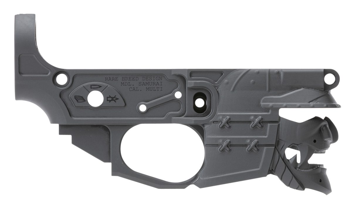 Spikes Stlb630 Rare Breed Samurai Stripped Lower Receiver Multi-Caliber 7075-T6 Aluminum Black Anodized For Ar-15