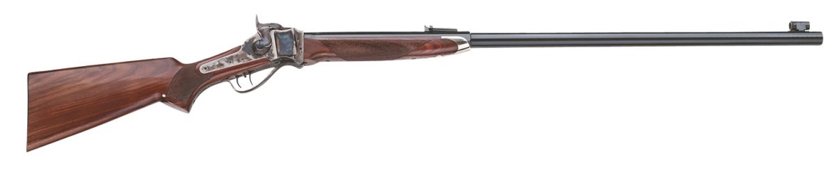 Taylors &Amp; Company 210144 1874 Sharps Long Range 45-70 Gov 1Rd 34&Quot; Black Half Octagonal Barrel, Color Case Hardened Rec, Fixed Walnut Checkered Stock